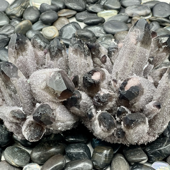 Dark purple gray crystal cluster large